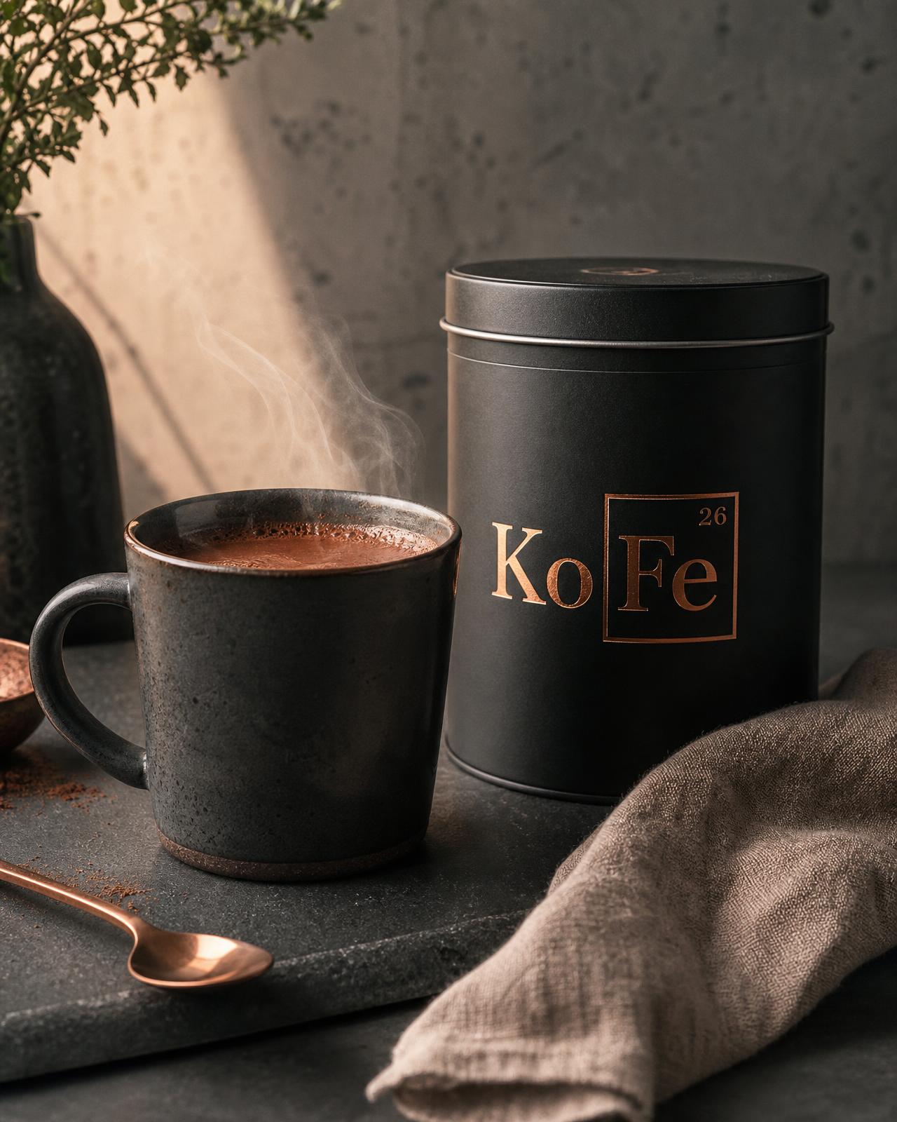 KoFe prepared in a ceramic mug